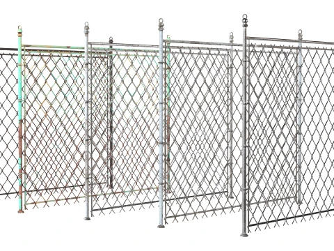 Barbed Wire Fence v2 3D Model