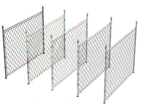 Barbed Wire Fence v2 3D Model