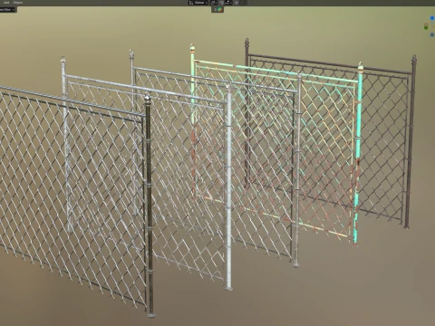Barbed Wire Fence v2 3D Model