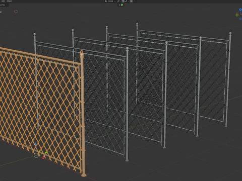 Barbed Wire Fence v2 3D Model