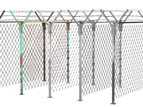 Cerca de arame farpado v3 Modelo 3D