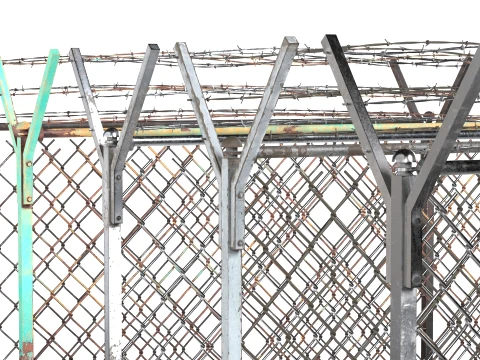 Barbed Wire Fence v3 3D Model