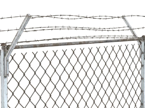Barbed Wire Fence v3 3D Model