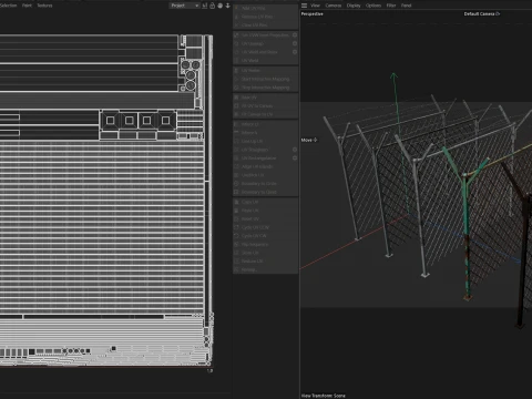 Barbed Wire Fence v3 3D Model