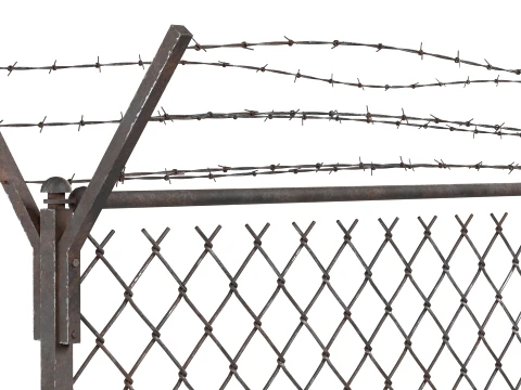 Barbed Wire Fence v3 3D Model