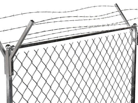 Barbed Wire Fence v3 3D Model