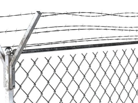 Barbed Wire Fence v3 3D Model