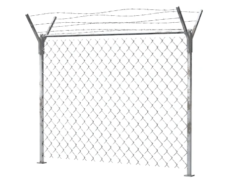 Barbed Wire Fence v3 3D Model