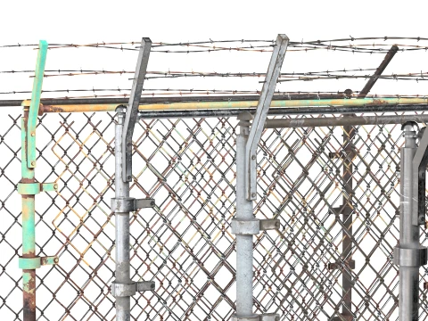 Barbed Wire Fence v4 3D Model