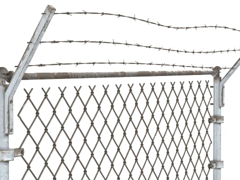 Barbed Wire Fence v4 3D Model