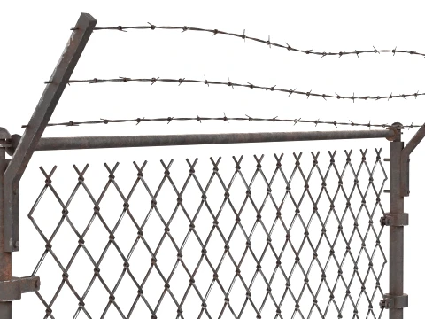 Barbed Wire Fence v4 3D Model