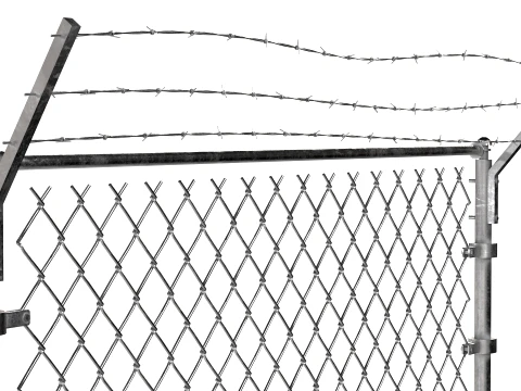 Barbed Wire Fence v4 3D Model