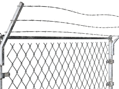 Barbed Wire Fence v4 3D Model