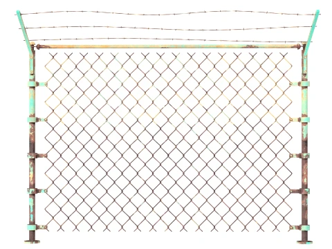 Barbed Wire Fence v4 3D Model