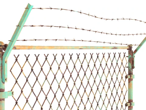 Barbed Wire Fence v4 3D Model