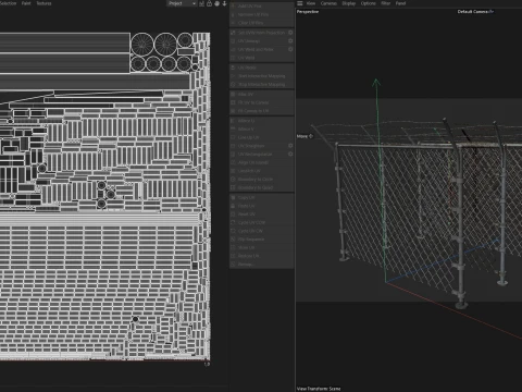 Barbed Wire Fence v4 3D Model