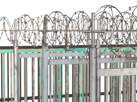 Barbed Wire Fence v5 3D Model