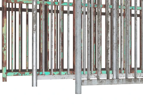 Barbed Wire Fence v5 3D Model