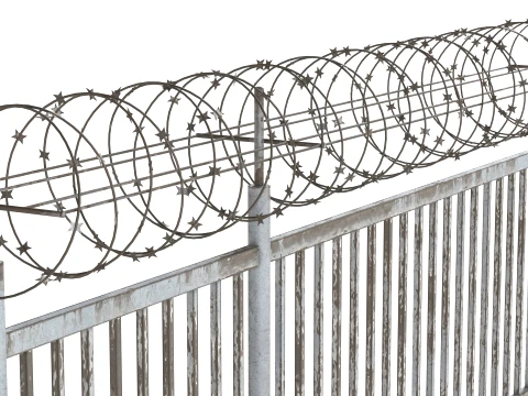 Barbed Wire Fence v5 3D Model