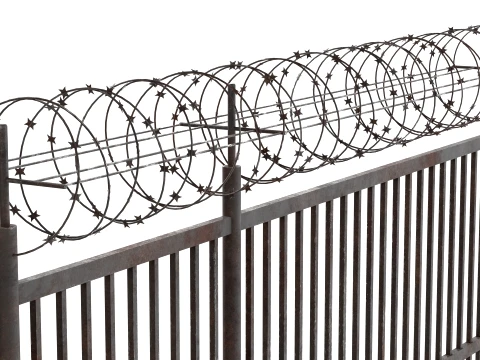 Barbed Wire Fence v5 3D Model