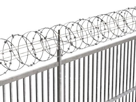 Barbed Wire Fence v5 3D Model