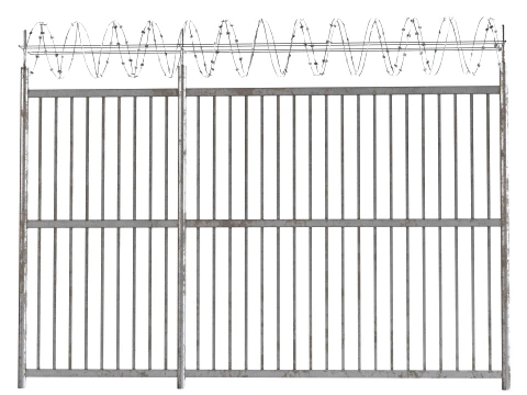 Barbed Wire Fence v5 3D Model