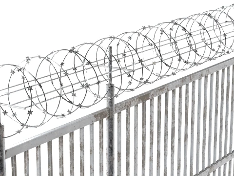 Barbed Wire Fence v5 3D Model