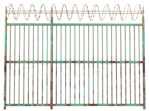Barbed Wire Fence v5 3D Model