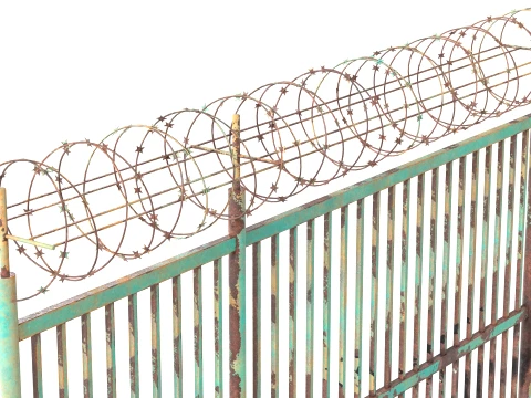 Barbed Wire Fence v5 3D Model