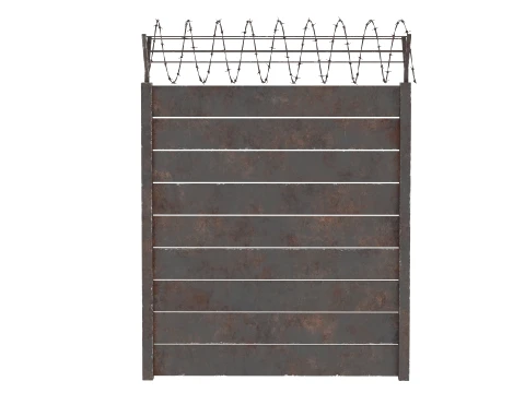 Barbed Wire Fence v7 3D Model