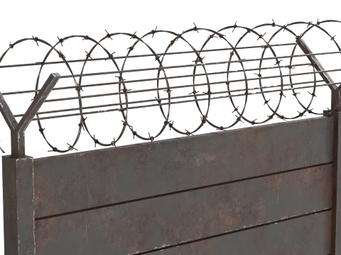 Barbed Wire Fence v7 3D Model