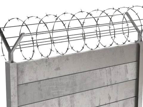 Barbed Wire Fence v7 3D Model