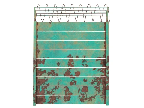 Barbed Wire Fence v7 3D Model