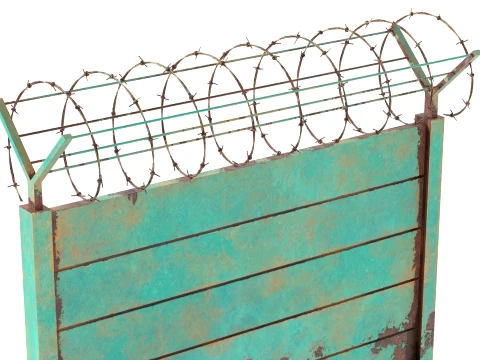 Barbed Wire Fence v7 3D Model