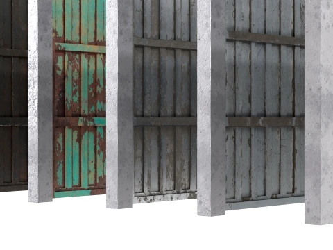 Barbed Wire Fence v8 3D Model