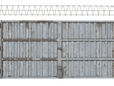 Barbed Wire Fence v8 3D Model