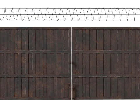 Barbed Wire Fence v8 3D Model