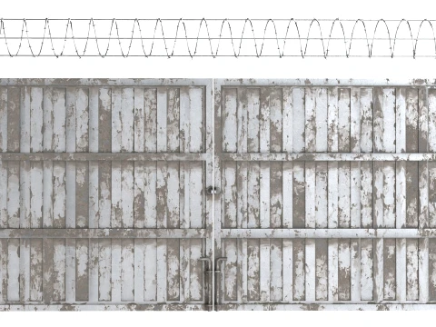 Barbed Wire Fence v8 3D Model