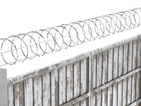 Barbed Wire Fence v8 3D Model
