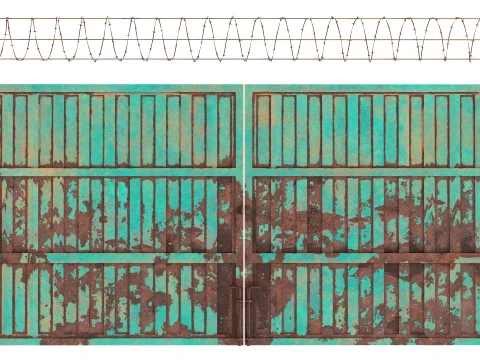 Barbed Wire Fence v8 3D Model