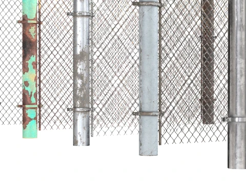 Barbed Wire Fence v9 3D Model