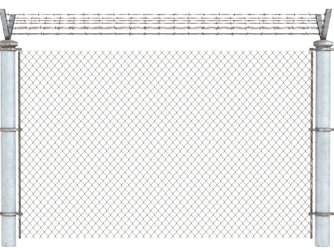 Barbed Wire Fence v9 3D Model