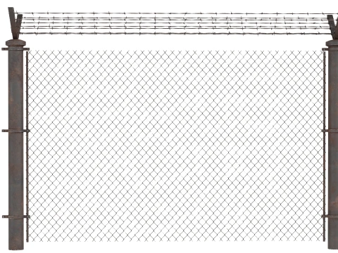 Barbed Wire Fence v9 3D Model