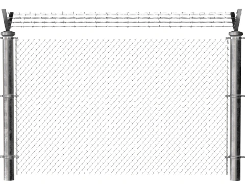 Barbed Wire Fence v9 3D Model