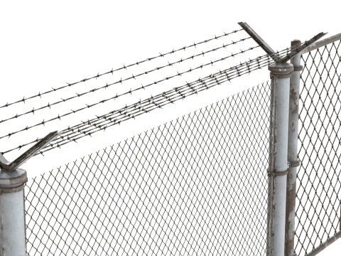 Barbed Wire Fence v10 3D Model
