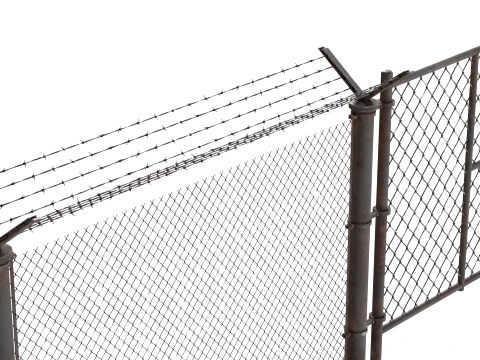 Barbed Wire Fence v10 3D Model