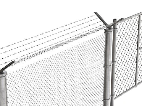 Barbed Wire Fence v10 3D Model