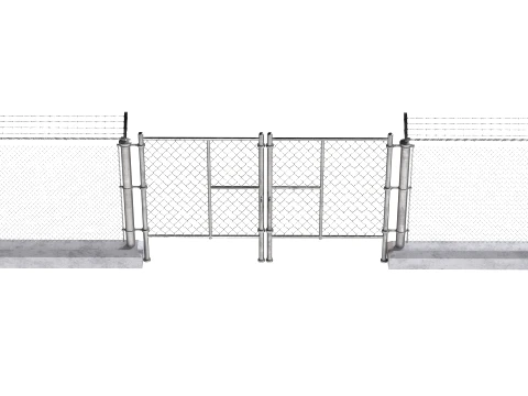 Barbed Wire Fence v10 3D Model