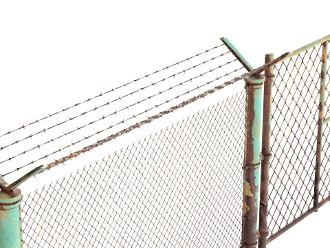 Barbed Wire Fence v10 3D Model