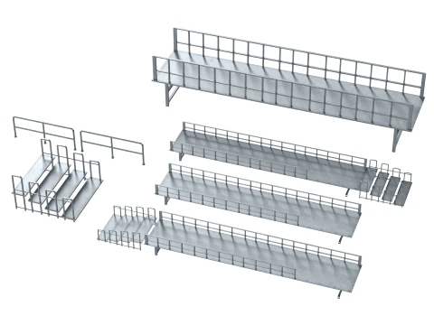 Ayak Basamakları Barikat ve G&uuml;verte 3D Model